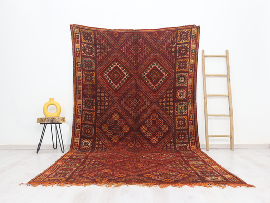 Aserdas Vintage Moroccan Rug  6'1" x 11'5" - Wavlynn