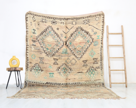 Tazrurt  Vintage Moroccan Rug  6'2" x9'5" - Wavlynn