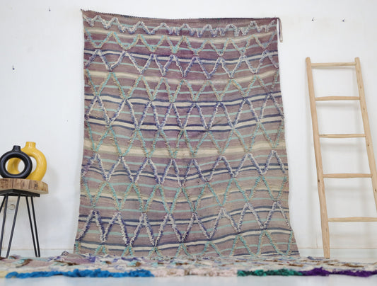 Timallal Vintage Moroccan Rug 5'0" x 11'5" - Wavlynn