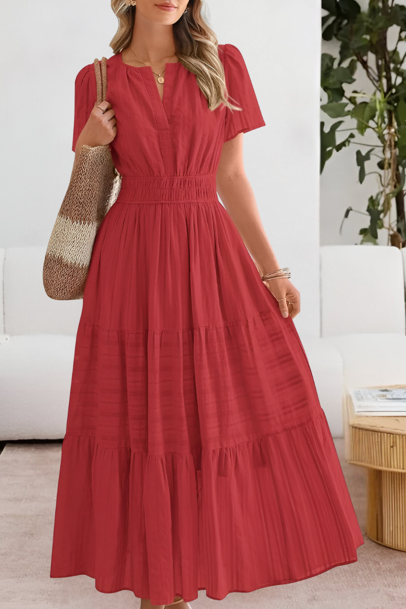 Cindy boho summer dress in flowy lightweight fabric with breezy silhouette and effortless charm