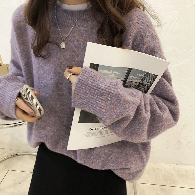 Wavlynn drop shoulder pullover unisex relaxed knit sweater with soft durable fabric