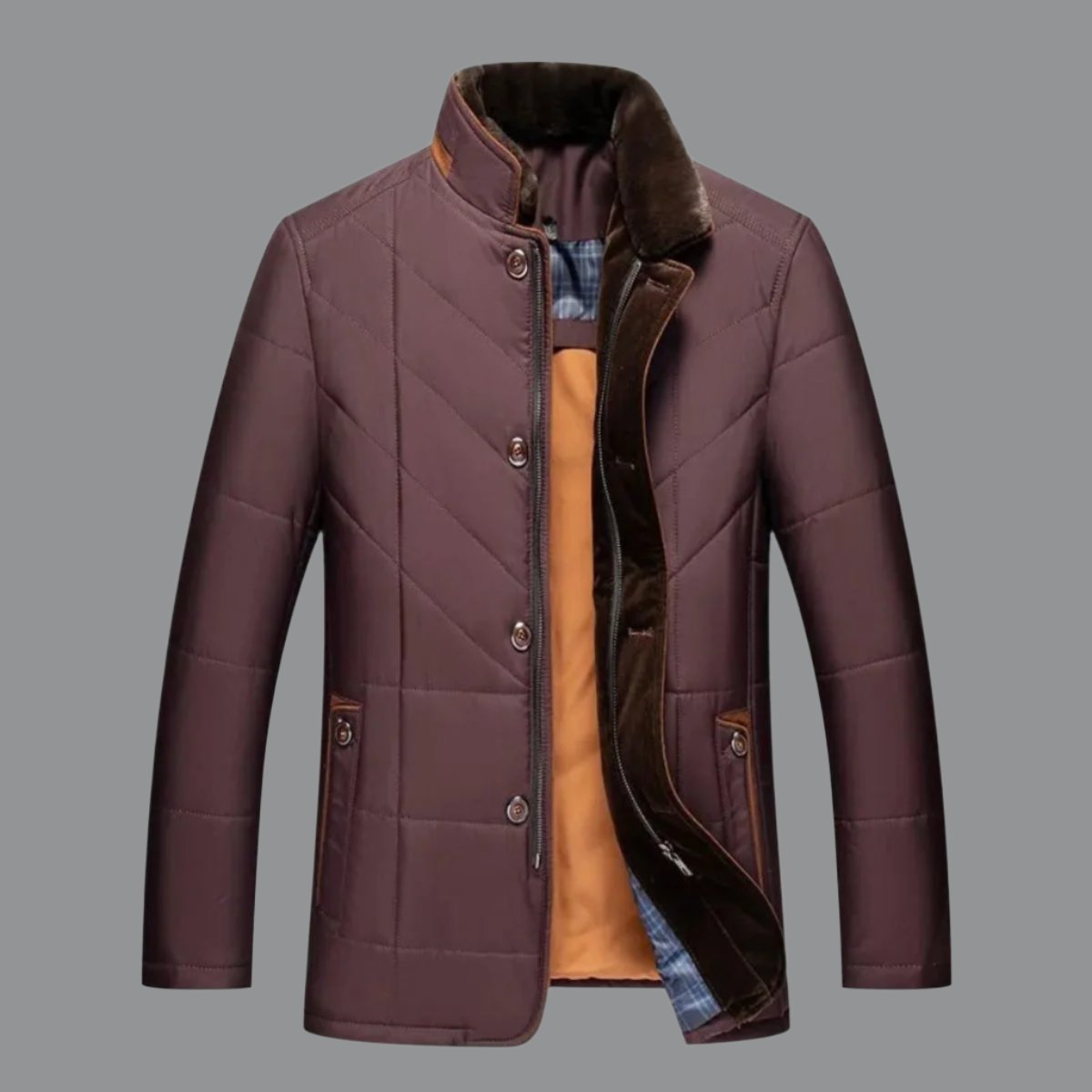 Alden dark navy tailored jacket with thermal lining, slim fit, versatile cold-weather style