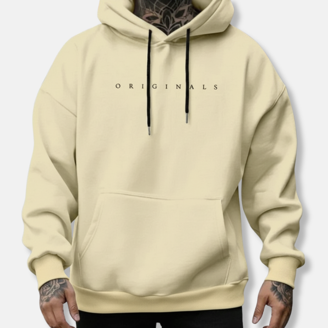 Men's classic fit cotton hoodie relaxed silhouette minimalist Originals chest logo streetwear essential