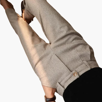 Clarisse™ tailored pants in neutral tone, slim-cut silhouette with sculpted fit for all-day elegance