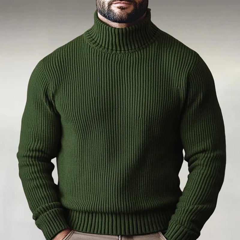 Arden Row ribbed knit turtleneck sweater tailored fit mock neck versatile layering