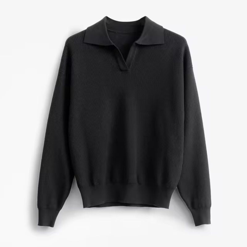 Astorin relaxed fit soft knit pullover sweater with standout collar detail