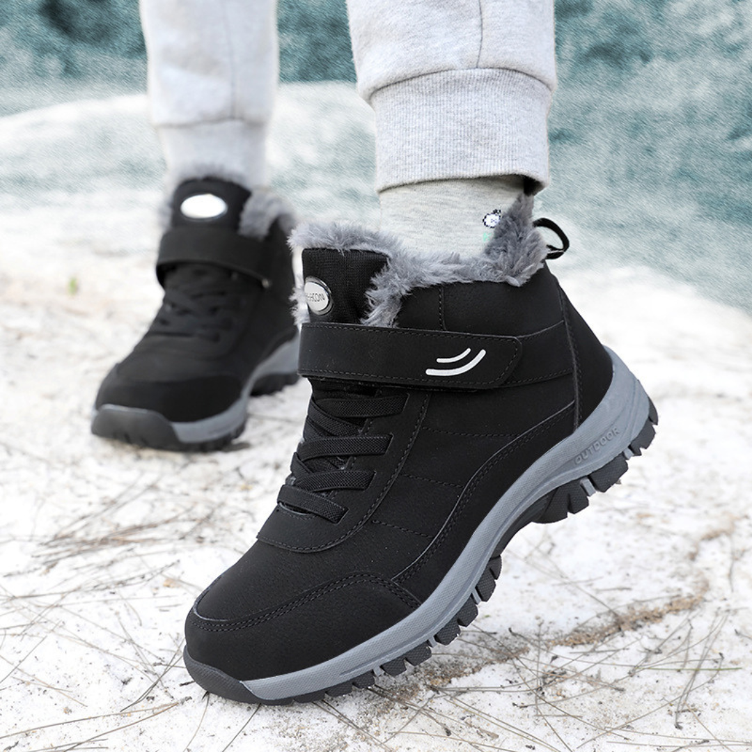 Men's High Top Winter Boots With Faux Fur Lining And Rugged Non Slip Sole For Warmth