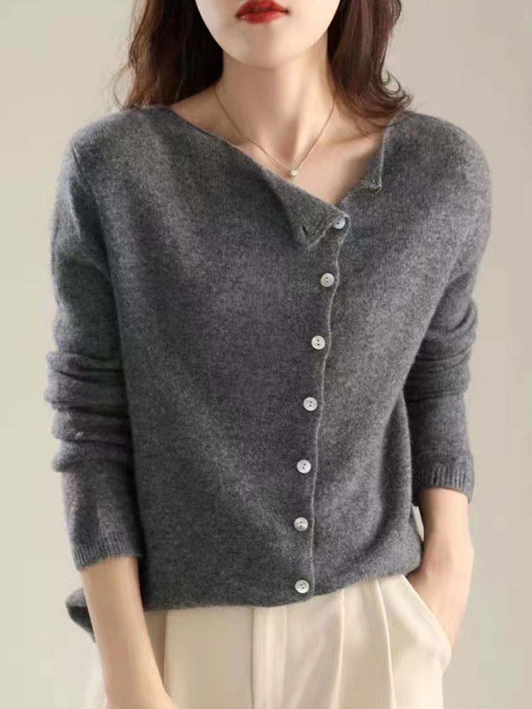 Lilou™ women's elegant cozy cardigan relaxed flowing silhouette for effortless layering