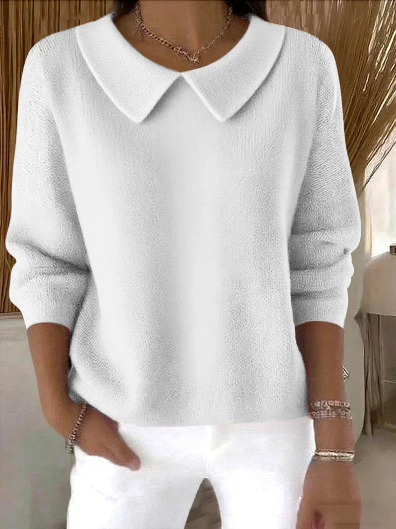 Katie classic relaxed-fit sweater in neutral tone with clean minimalist design for effortless layering