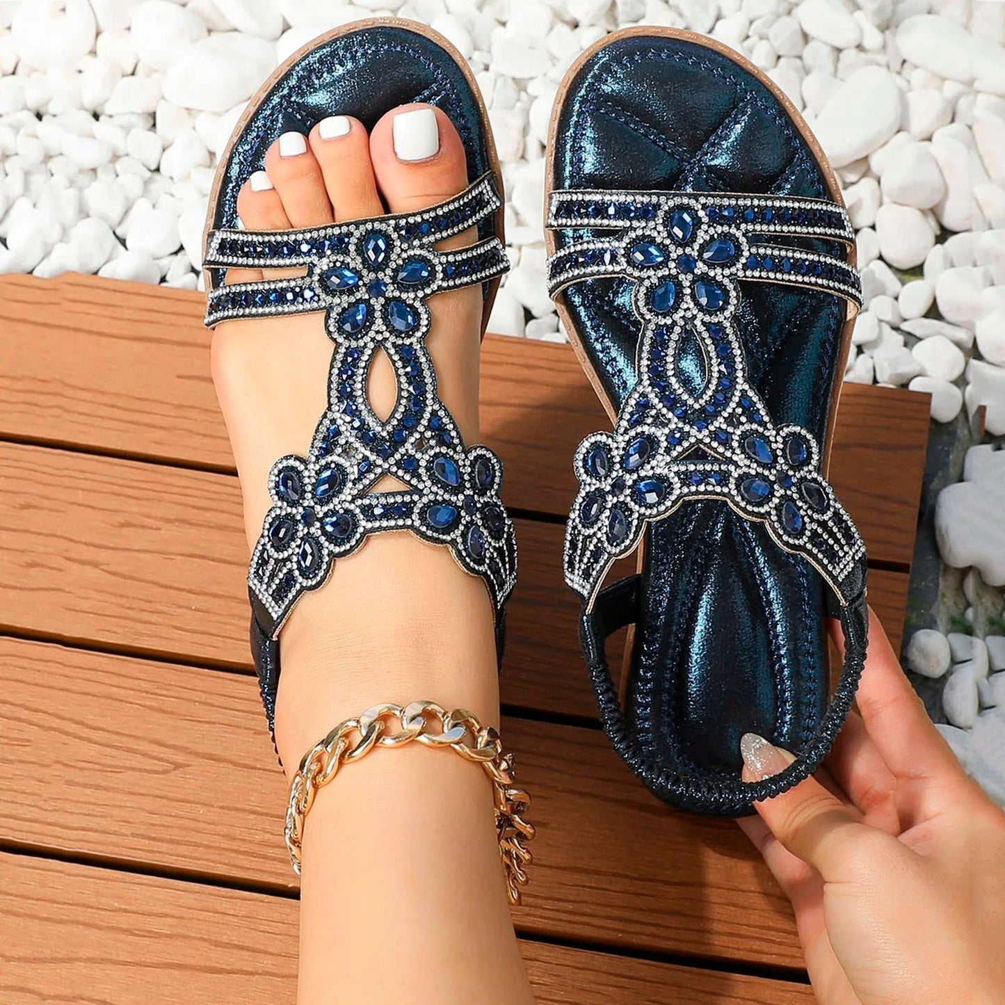 Women's boho cushioned comfort sandals with contoured footbed for posture support and comfort