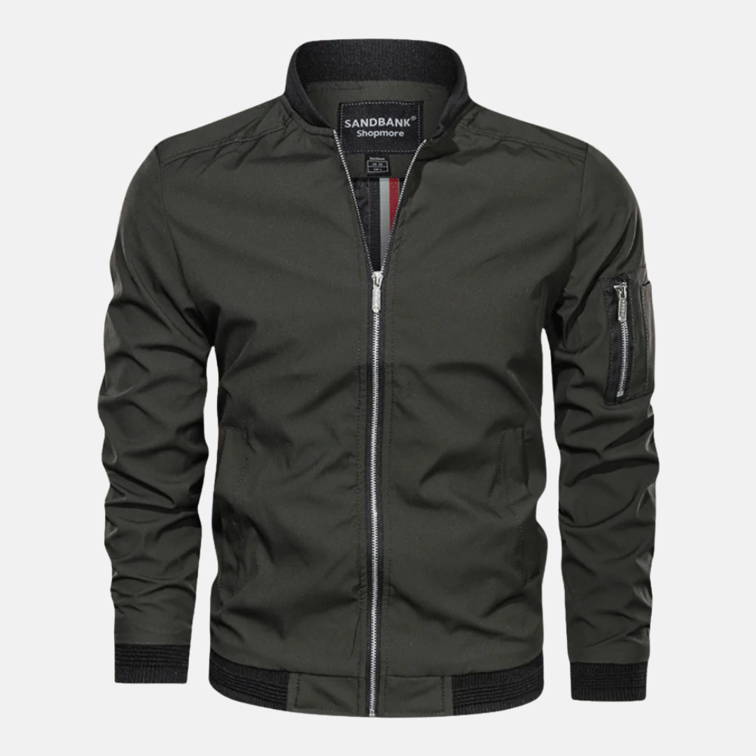 Men's wind-resistant bomber jacket regular fit in neutral tone with durable woven Nordisk-Flair outer fabric