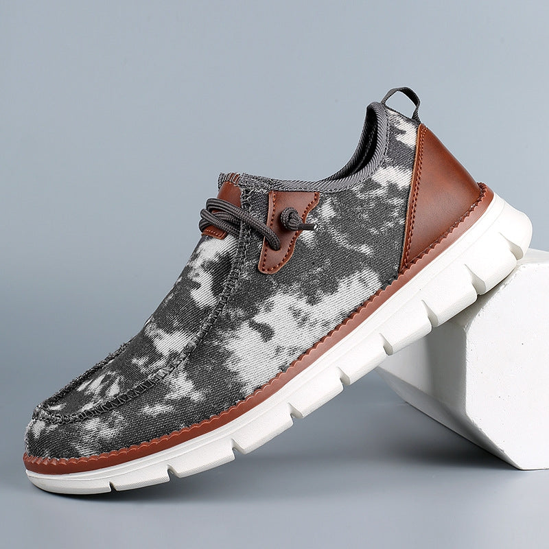Denholm low-top sneakers denim-washed upper cushioned flexible sole lightweight urban style