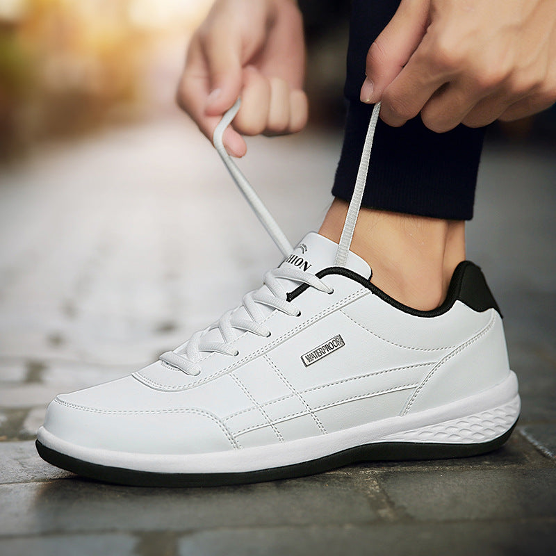 White orthopedic sneakers waterproof synthetic leather arch support slip-resistant sole all-season comfort