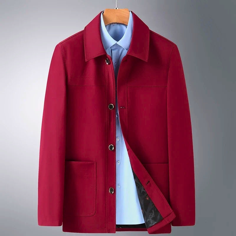 Arlan Ridge Coat versatile wool-blend overcoat in neutral tones with tailored lapels
