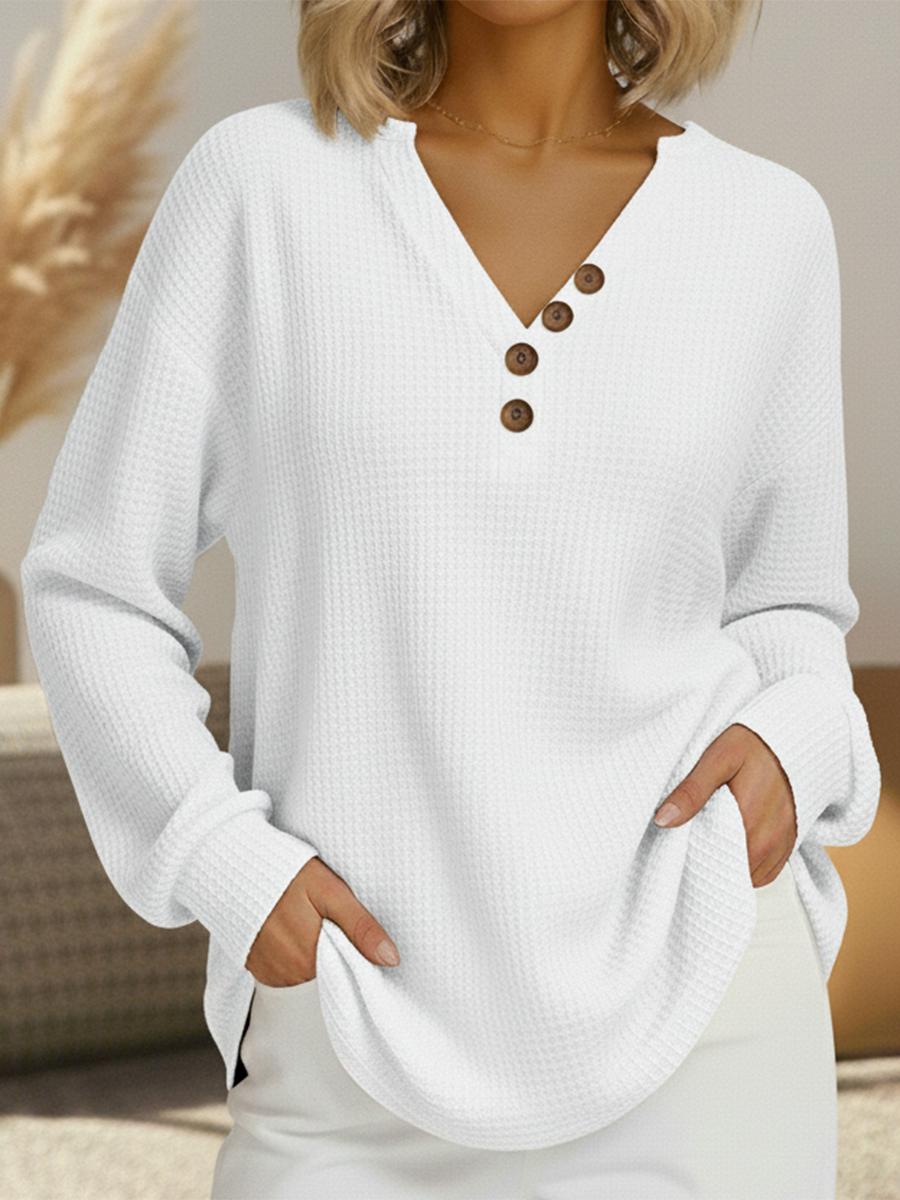 Myra soft long sleeve sweater in relaxed fit, lightweight knit top with flattering drape for everyday wear