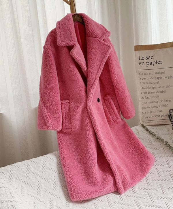 Wavlynn unisex faux fur coat with lapel collar, plush soft texture, warm elegant style