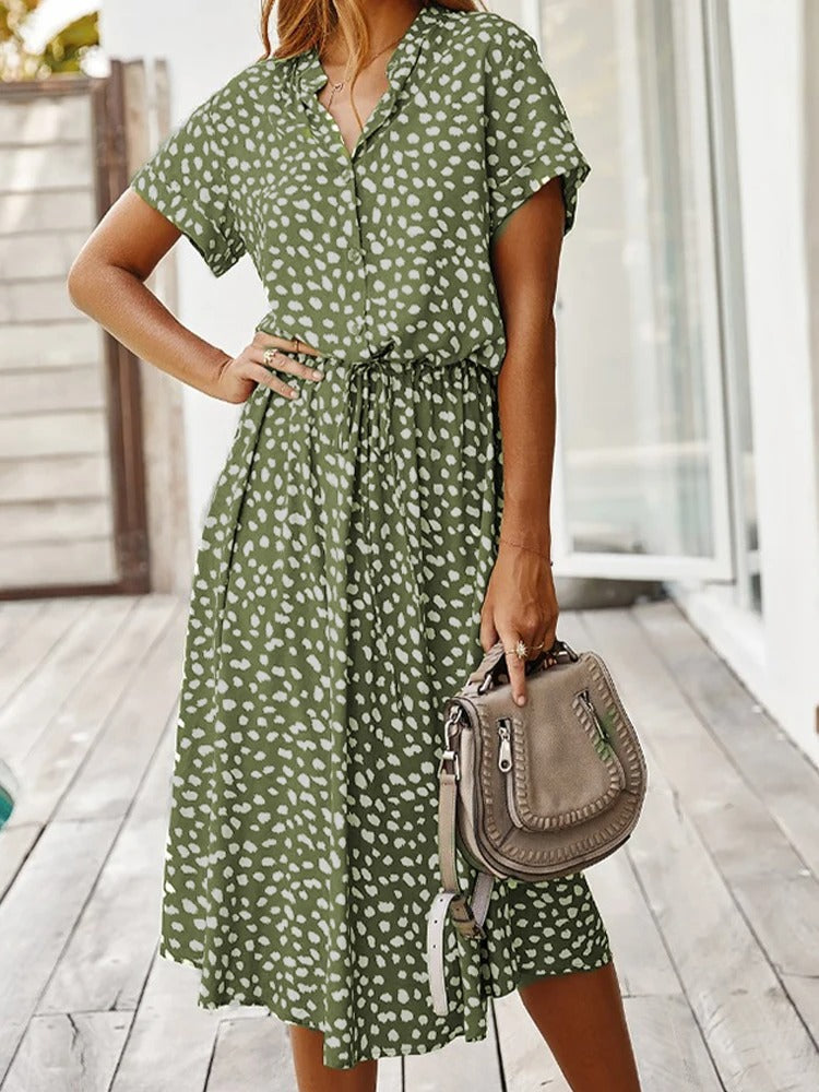 Brenda light floral summer dress relaxed fit breathable lightweight fabric flattering drape silhouette