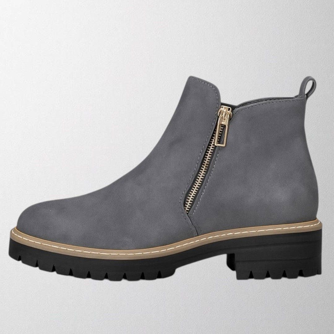 Women's round toe side zip shoes sleek silhouette elegant streamlined design effortless style