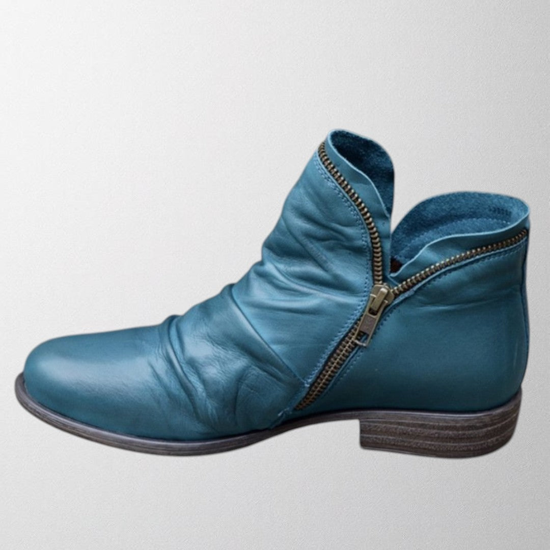 Black comfort ankle boots sleek mid-calf silhouette with supportive contoured sole for all-day comfort
