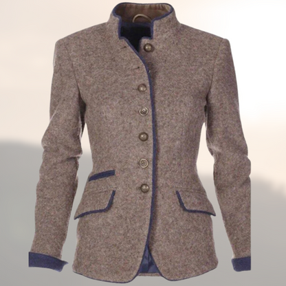 Victoria handcrafted women's tailored jacket with delicate detailing for understated luxury elegance