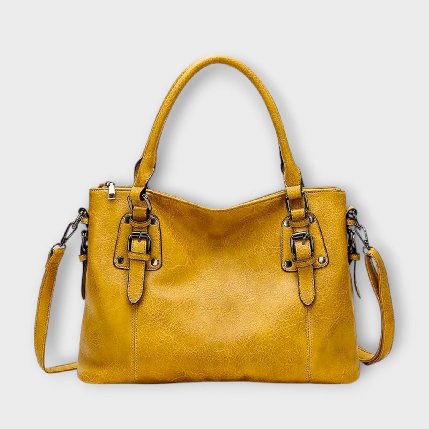Solveig classic handbag with sturdy handles, spacious structured silhouette for everyday elegant style