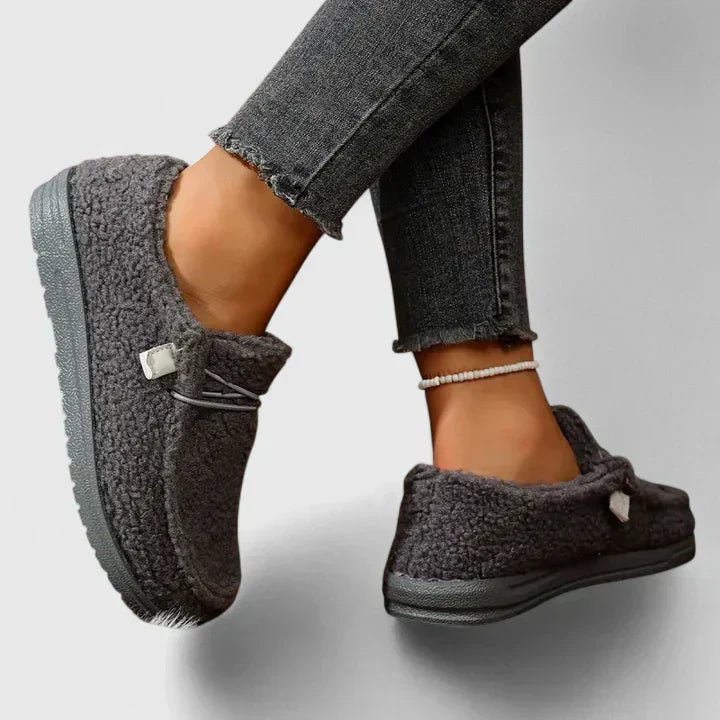 Hana orthopedic loafers in neutral tone with cushioned ergonomic footbed and polished feminine slip-on style