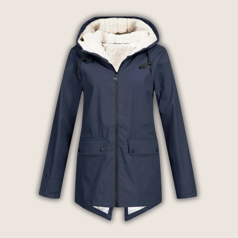 ThermaShell windproof waterproof rain jacket women's lightweight hooded shell coat