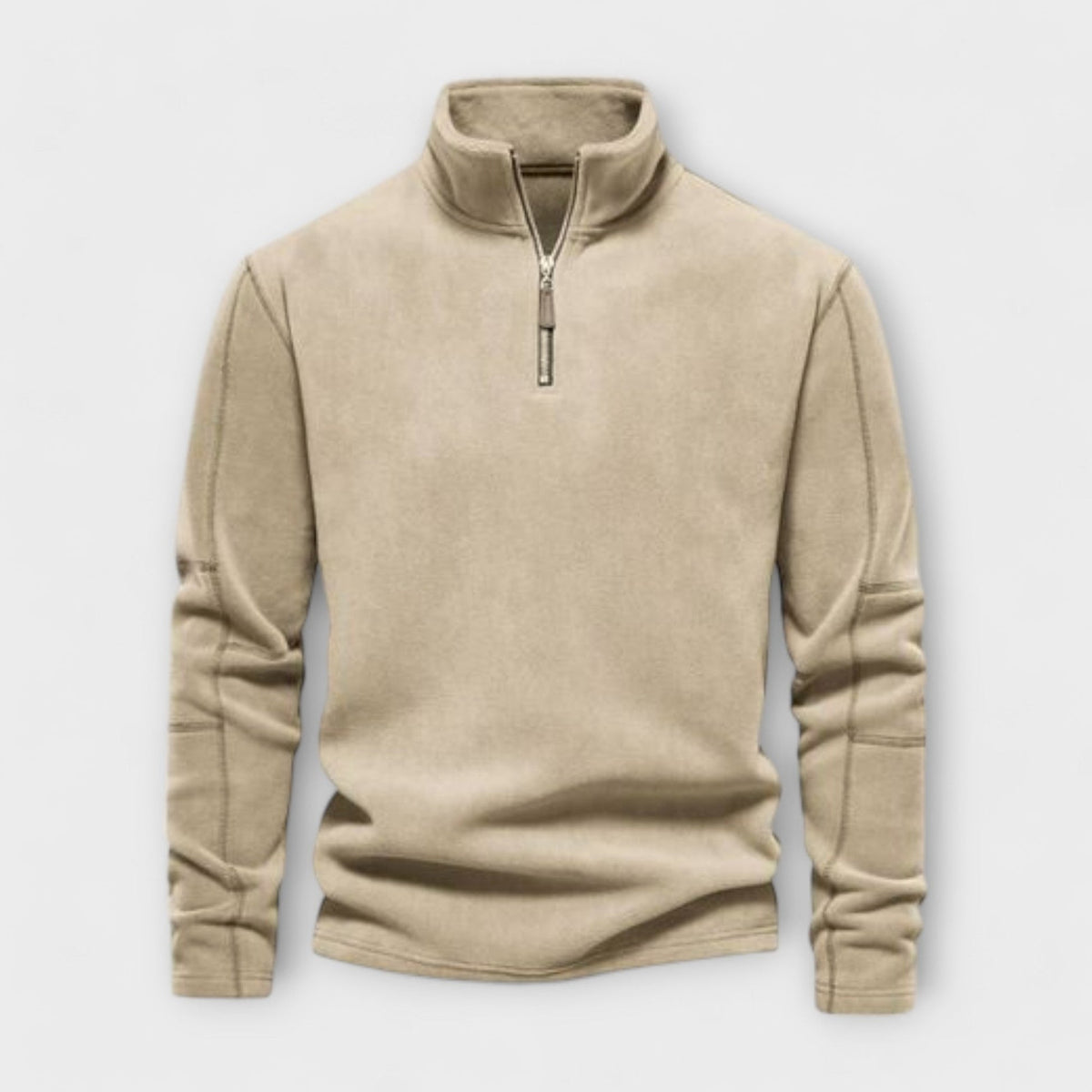 Men's relaxed fit brushed knit mock neck quarter zip pullover top for casual fall winter wear