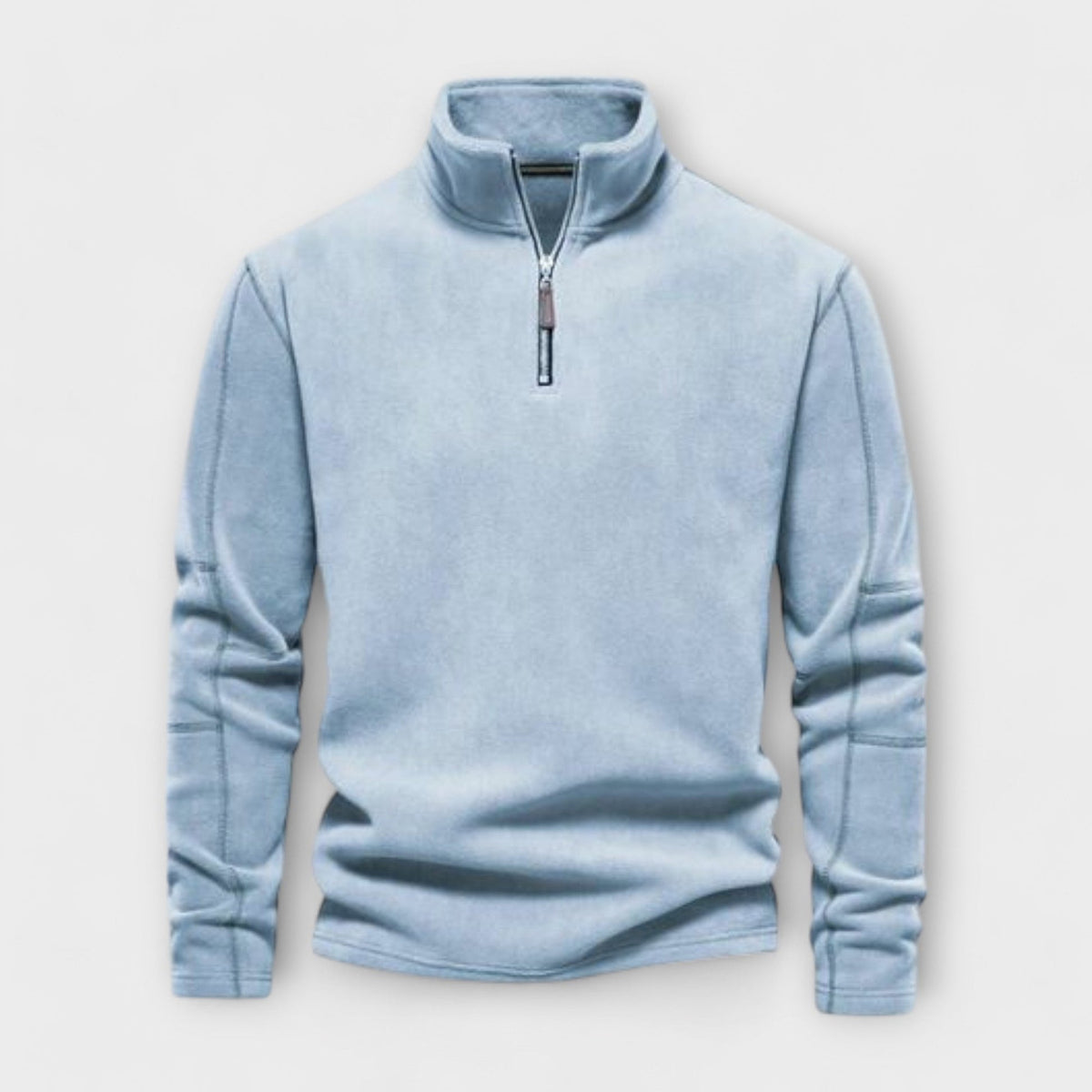 Men's relaxed fit brushed knit mock neck quarter zip pullover top for casual fall winter wear