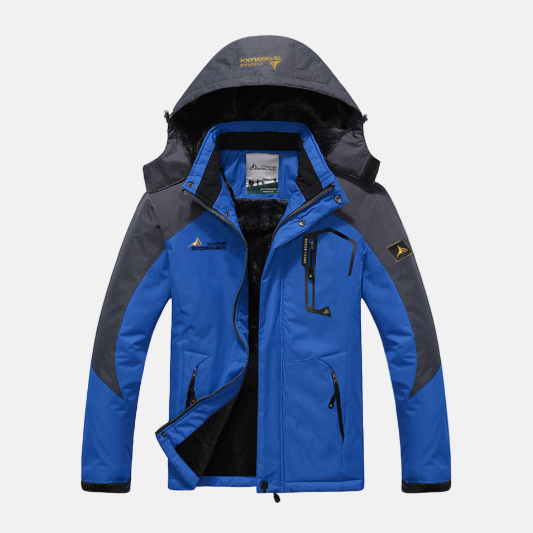 Wavlynn men's hooded shell jacket black fleece-lined relaxed hip-length fit for winter weather