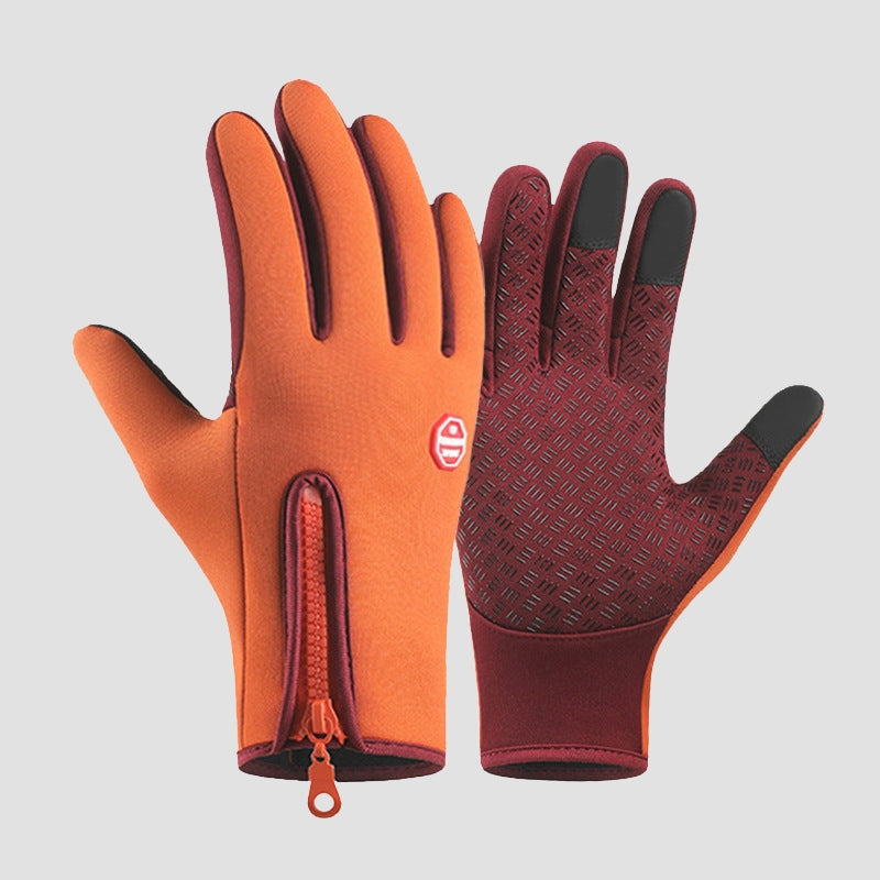 Vento black waterproof winter gloves with touchscreen-compatible fingertips and full-grip dexterity