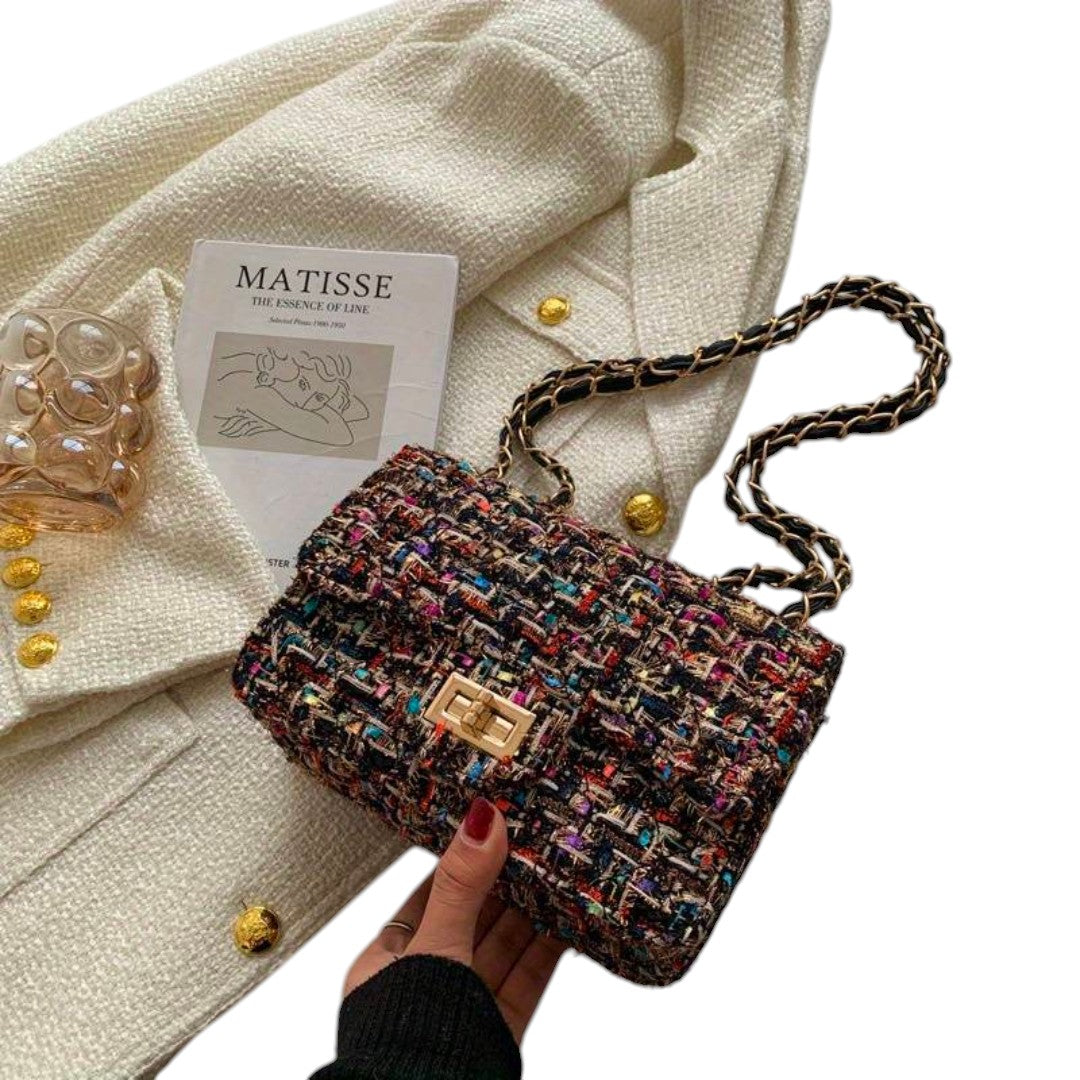 Aneira™ exclusive shoulder bag with colorful elegant pattern and luxurious artistic details