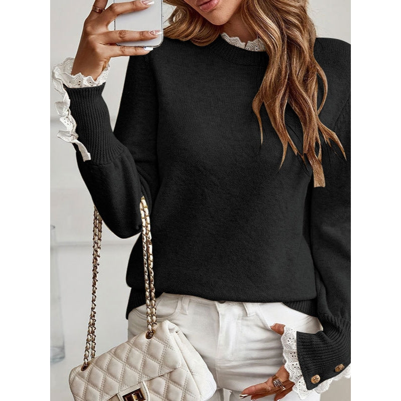 Blair knitted sweater in neutral tone, relaxed fit with anti-pill technology and shape-retention construction