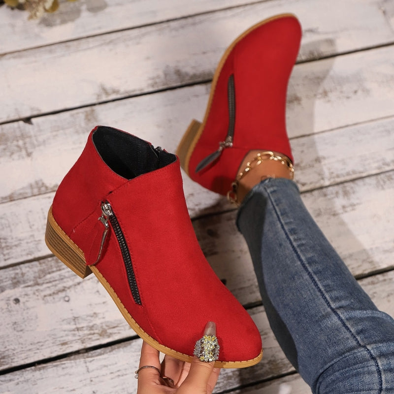 Soraya Mae ankle boots tan suede cushioned sole all-terrain grip lightweight structured silhouette