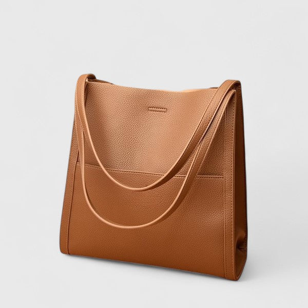 Thora minimalist shoulder bag in sleek neutral tone with structured silhouette and clean lines