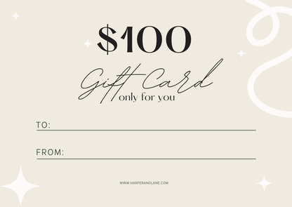 Harper & Lane digital gift card for elegant comfortable fashion collections, perfect thoughtful present