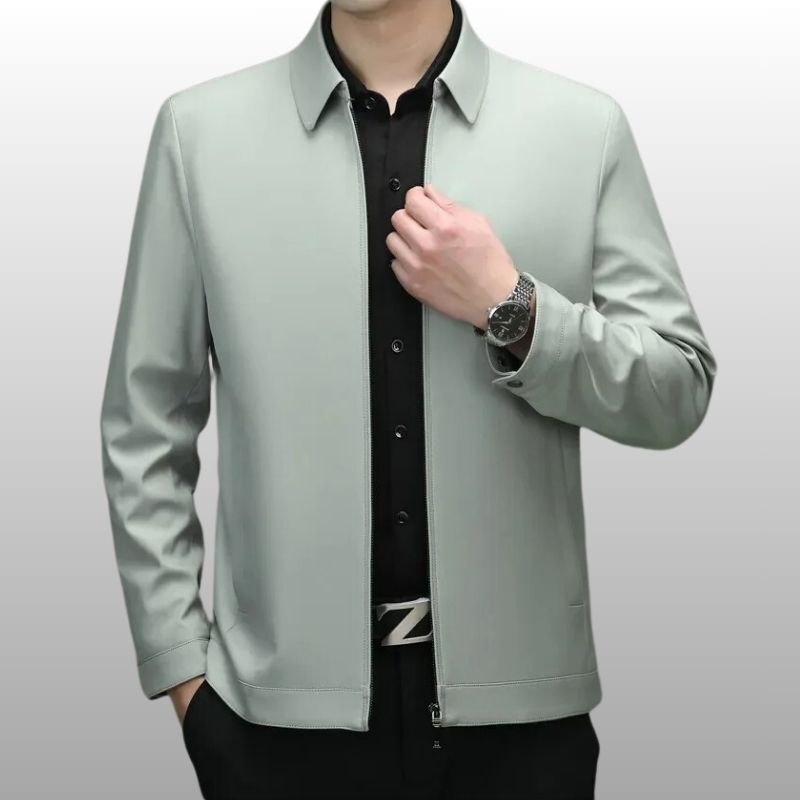 White lightweight wrinkle-free tailored jacket with refined professional cut for men on the go