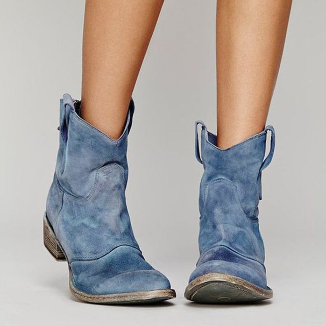 Mari chic brown suede ankle boots with sleek silhouette and leg-lengthening ankle-height cut