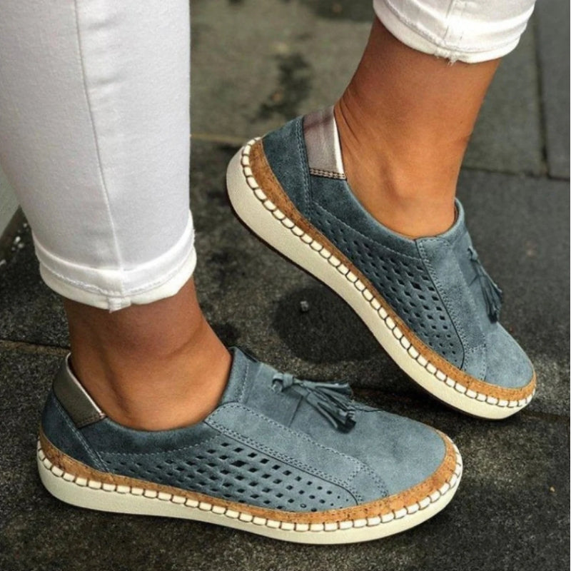 Calvona comfort slip-on sneakers with breathable knit upper, cushioned comfort support, low-rise casual design