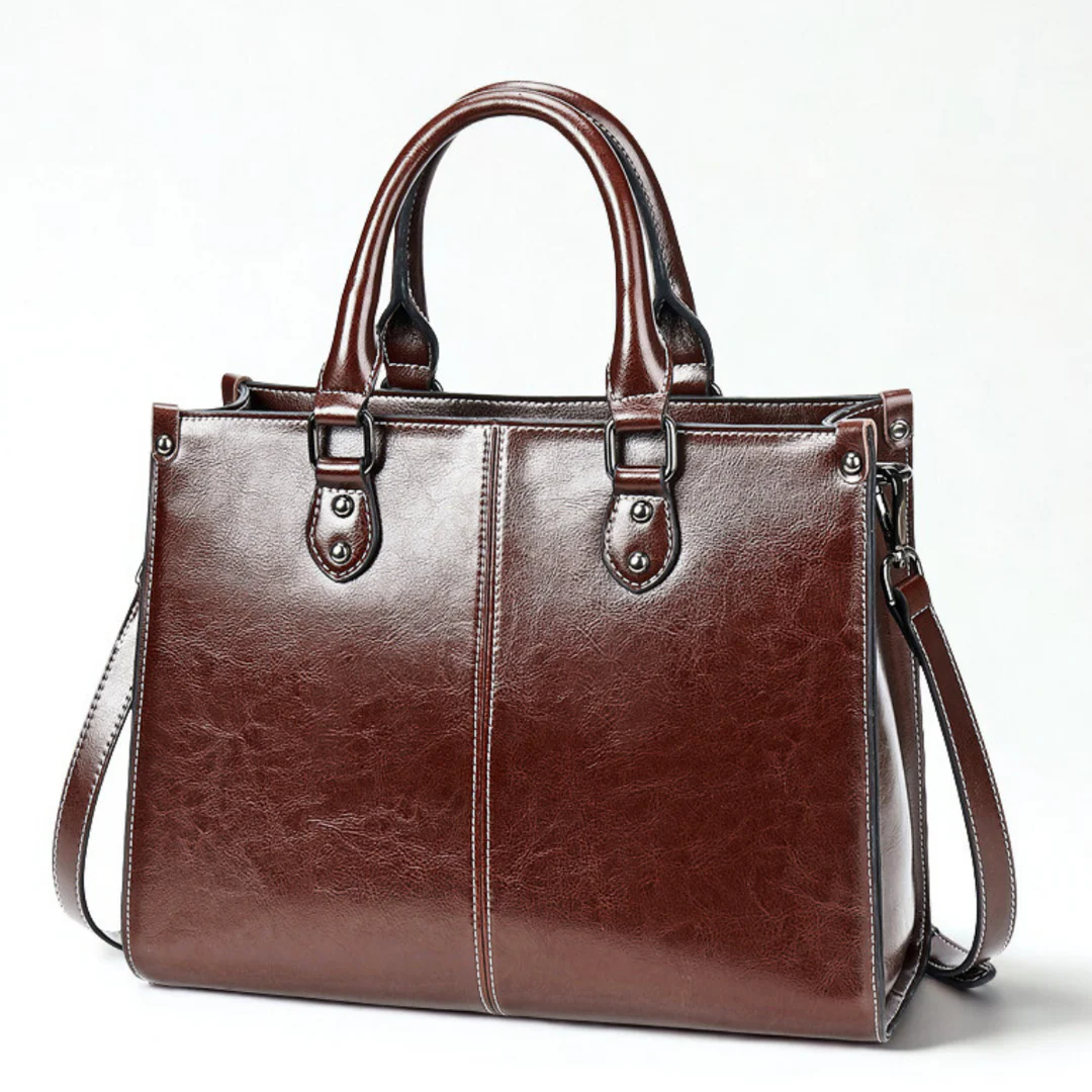 Wavlynn Arden genuine leather structured tote bag polished silhouette spacious work-to-weekend interior