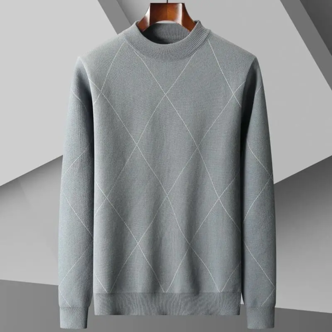 Steven lightweight cashmere sweater with subtle diamond-knit pattern, versatile elegant style