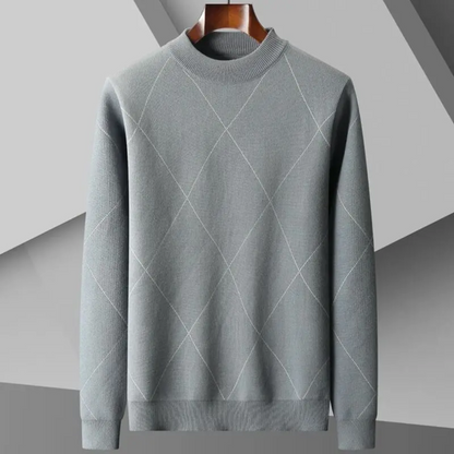 Steven lightweight cashmere sweater with subtle diamond-knit pattern, versatile elegant style