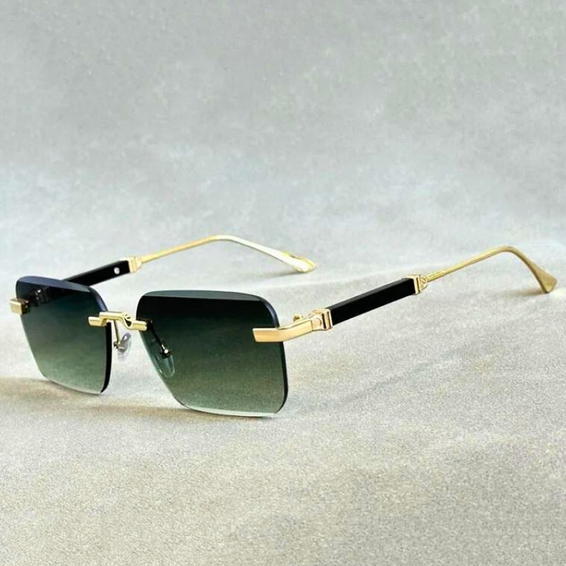 Lynox vintage rimless sunglasses with UV400 protection and anti-glare lenses for bold fashion