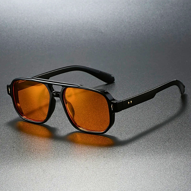 Ravon retro square sunglasses with UV400 lenses, angular frame built for street-ready bold presence