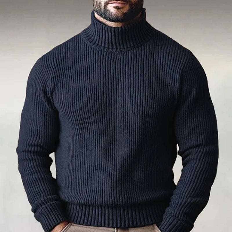 Arden Row ribbed knit turtleneck sweater tailored fit versatile layering mock neck