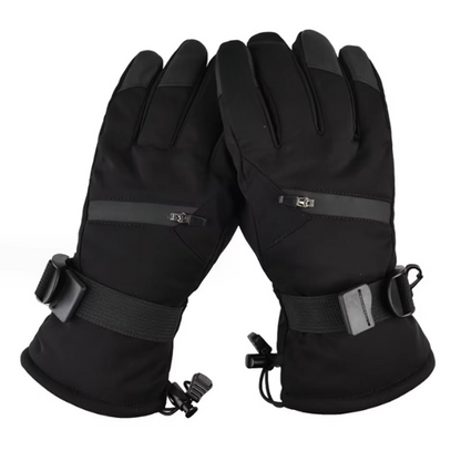 Black touchscreen ski gloves unisex insulated winter grip with smartphone-compatible fingertips