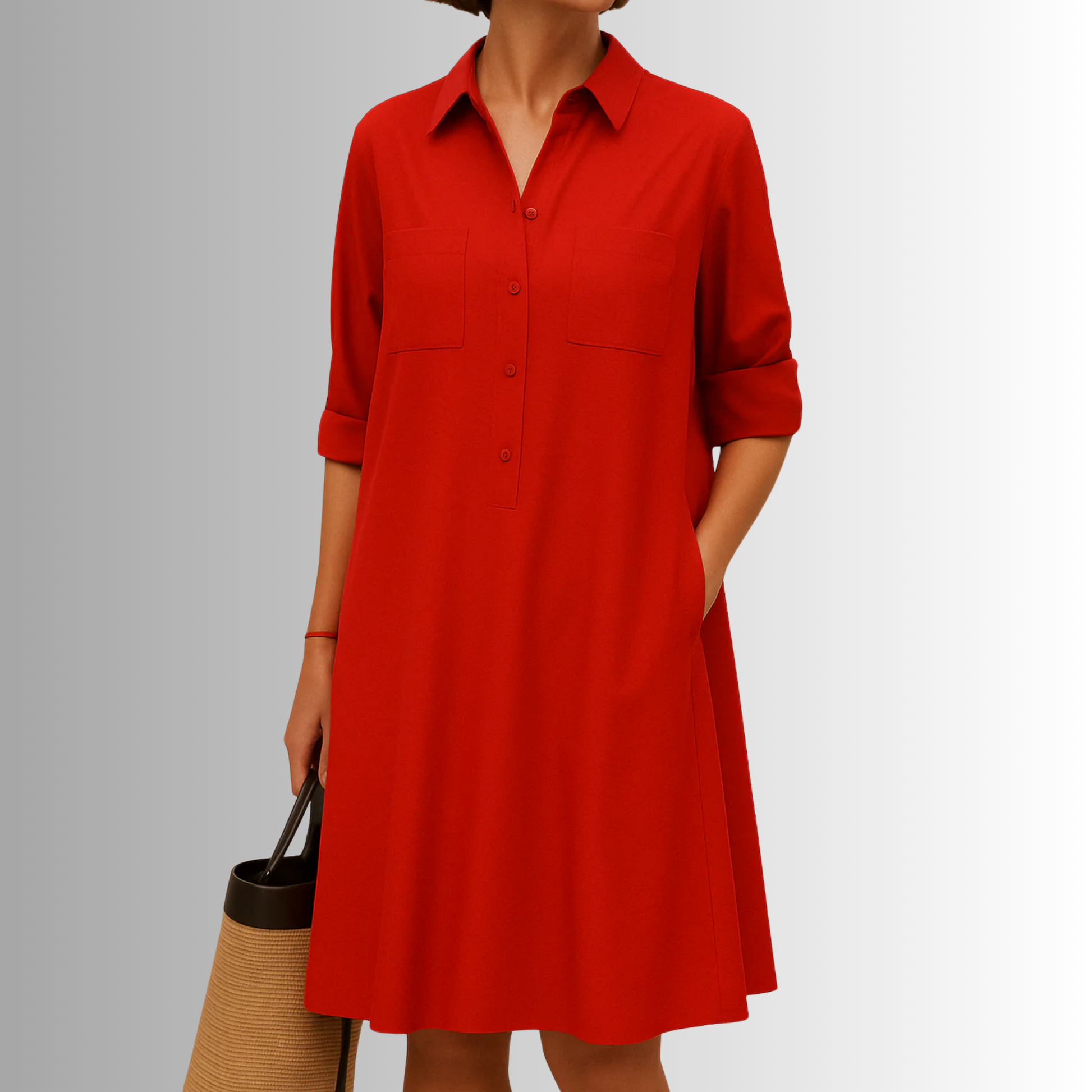 Lightweight white A-line button-front dress with breathable fabric, effortless summer elegance