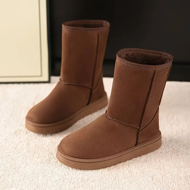 Women's rose winter boots with cozy warm plush lining, lightweight insulating design and non-slip outsole