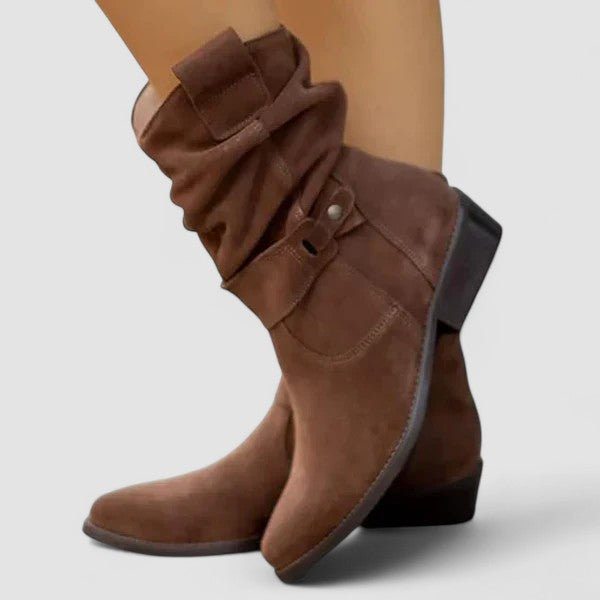 Black ankle-height comfort boots with streamlined silhouette and enhanced comfort support