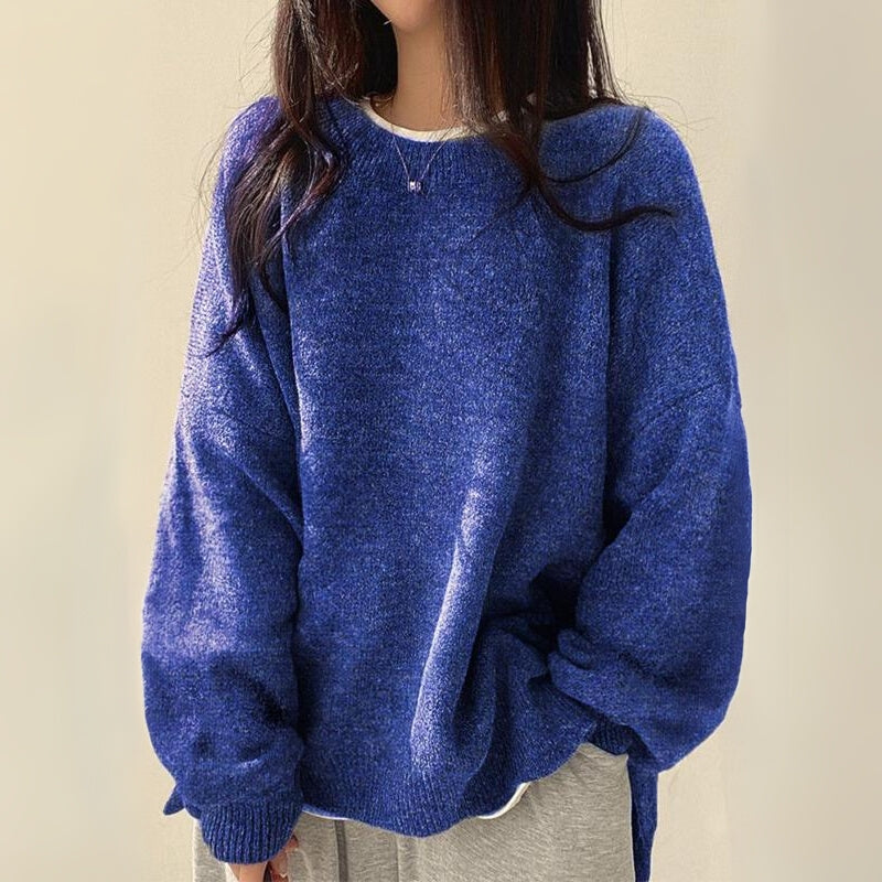 Celira oversized knit sweater with split hem detail, casual all-season wearable style